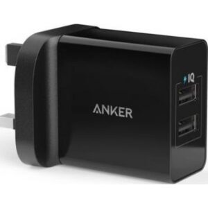 ANKER 24W 2 PORT USB CHARGER BLACK
