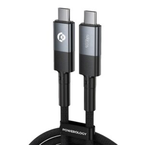 POWEROLOGY 8K VEDIO TYPE C TO TYPE C BRAIDED CABLE GRAY PCAB009-GY