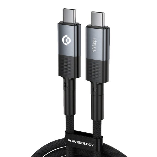 POWEROLOGY 8K VEDIO TYPE C TO TYPE C BRAIDED CABLE GRAY PCAB009-GY