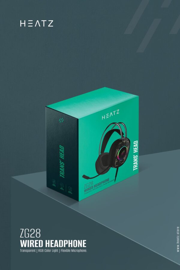 Heatz Wired Headphone ZG28 Black - سماعة رأس سلكية Heatz ZG28 باللون الأسود